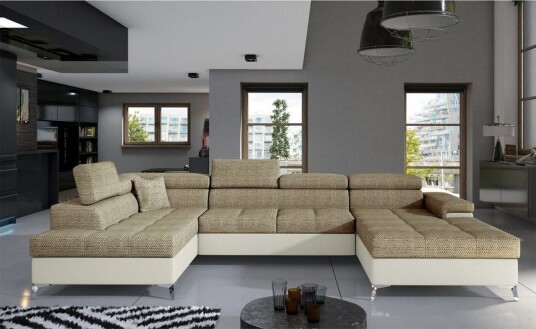 Seksjon Eltap Eduardo 337x205x88 cm Berlin 03 Soft 33 Beige Venstre