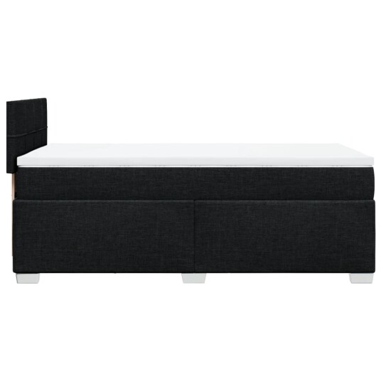 Seng med madrass boksfjær svart 90x200 cm stoff 8721102706554