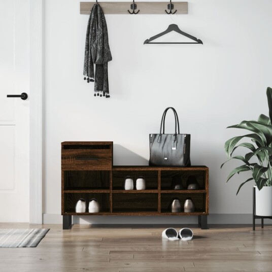 Skoskap brun eik 102x36x60 cm konstruert tre 831379 Skoskap brun eik 102x36x60 cm konstruert tre 831379