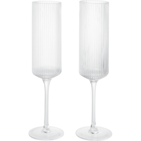 Ferm Living Ripple Champagneglass 2 pk Klar Ferm Living Ripple Champagneglass 2 pk Klar