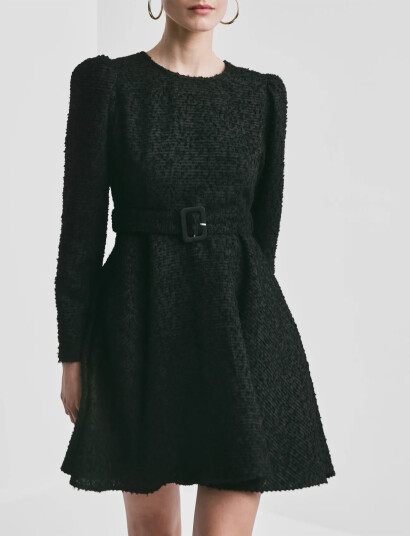 By Ti Mo Bouclé Belt Dress Black XL By Ti Mo Bouclé Belt Dress Black XL