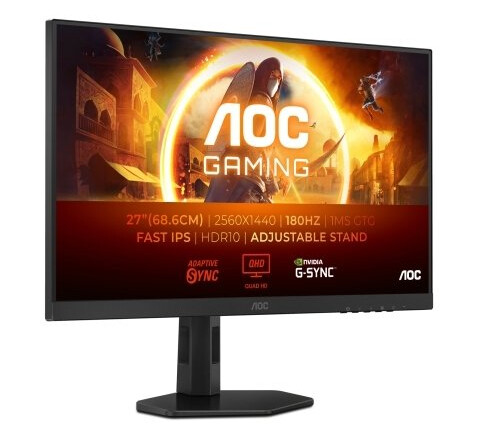 AOC G4 Q27G4XF 27" Gaming-skjerm QHD 2560x1440 180Hz IPS Svart
