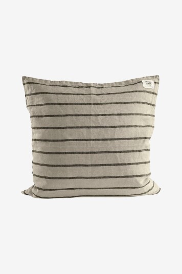 Lovely Linen Stripe Putetrekk Svart