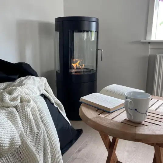 Scandiflames Columbus biopeis 360-view Svart