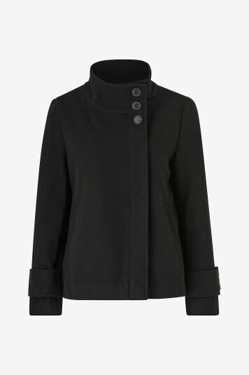 Bubbleroom Kåpe High Neck Short Coat Svart