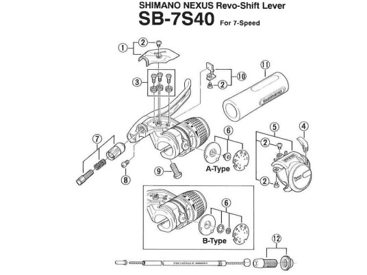 Shimano Nexus deksel for kabel på girspak modell SB 7S40