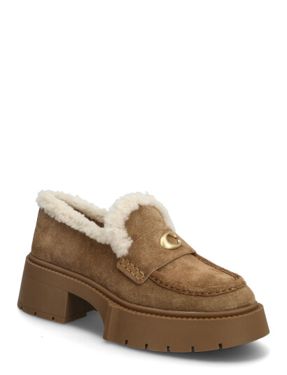 Coach Leah Platform Shearling Loafer - Brown - 36.5