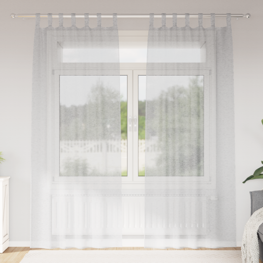 Gardiner med gardiner 2 pcs Lysegrå Polyester