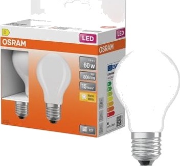 Osram Led Standard Matt 806Lm 5,9W/827 60W E27 2 Pk