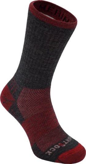 Wrightsock Merino Escape Crew Anti Blister System Grey/Fire 34-36, Grey/Fire