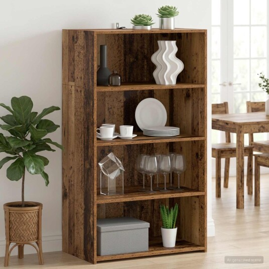 vidaXL Høyskap Eiketre 70 x 41 x 124 cm Konstruert tre