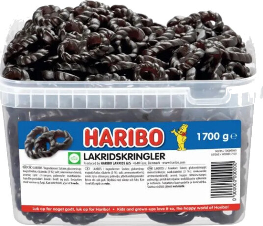 Haribo Lakridskringler 1,7 Kg I Plastbøtte Haribo Lakridskringler 1,7 Kg I Plastbøtte