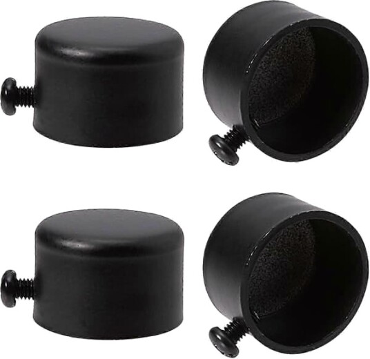 4 stk. Gardinstangender Svarte Metall Gardinstangender med Skruer 28mm Sylindriske Gardinstangender Hoder for Hjemmekontor Gardin Perfekt