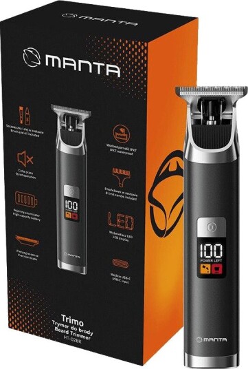 Manta Trimo Hårtrimmer - IPX7, 2 timer batteritid - Svart Manta Trimo Hårtrimmer - IPX7, 2 timer batteritid - Svart