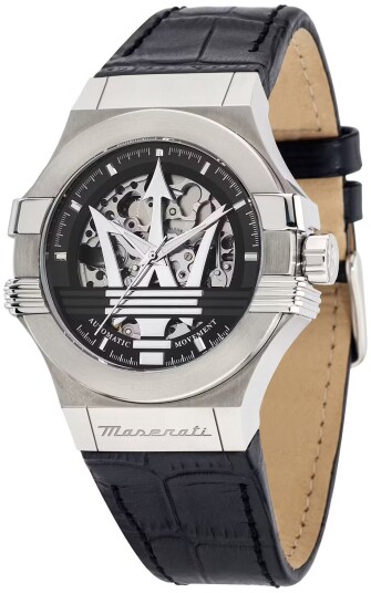 Maserati Herreklokke R8821108052 Potenza Skjelettkuttet/Lær Ø42 mm