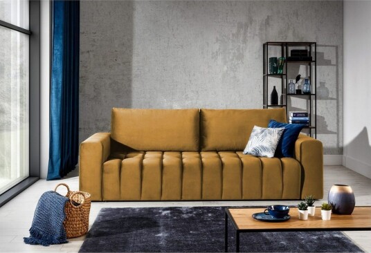 Sofa Eltap Lazaro 247x97x92 cm Monolith 48 Gul