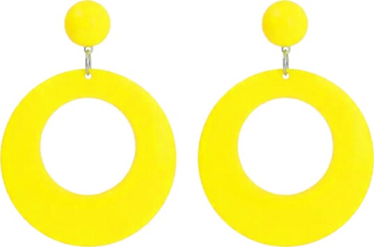 Boland Party Partners Øredobber Retro Neongul 64537