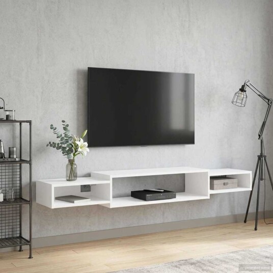 vidaXL Vegghengt TV-skap Veggmontert Hvit 180 x 28 x 21 cm