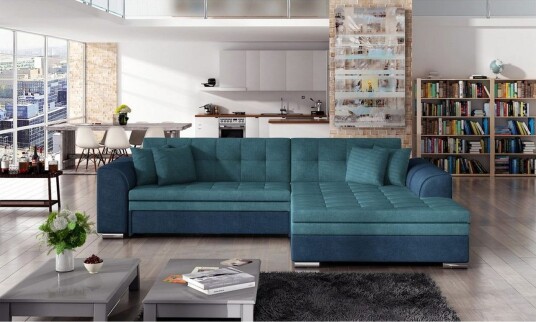 Hjørnesofa Eltap Sorento 296x194x78 cm Orinoco 85 Orinoco 80 Blå Høyre