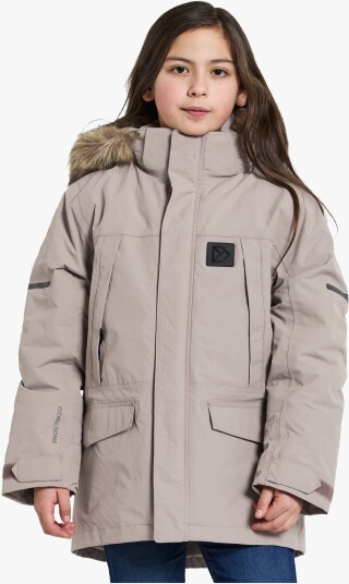 Didriksons Kids' Sylvin Parka Ash Brown 140