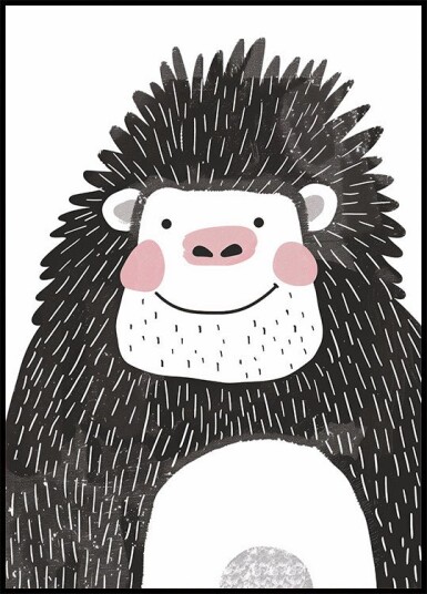 Smiling Gorilla Illustration Plakat Plakat / 100x150cm