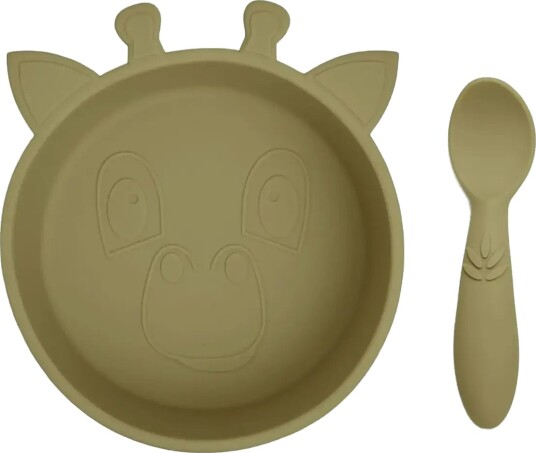 Nuuroo Elia Silicone Dinner Set 2-Pack Khaki green ONE SIZE Nuuroo Elia Silicone Dinner Set 2-Pack Khaki green ONE SIZE