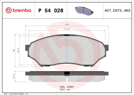 Bremseklosser BREMBO P 54 028