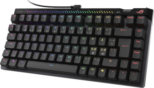 ASUS ROG Falchion Ace 75 HE Gamingtastatur Uten Numpad Nordisk Svart med ROG Hall-sensor