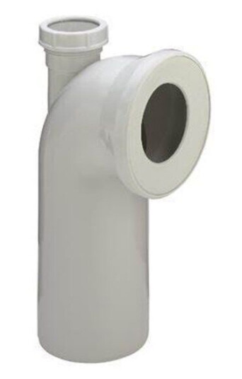 Viega 90° Klosettbøyning med 50 mm Stud - Plast/Hvit