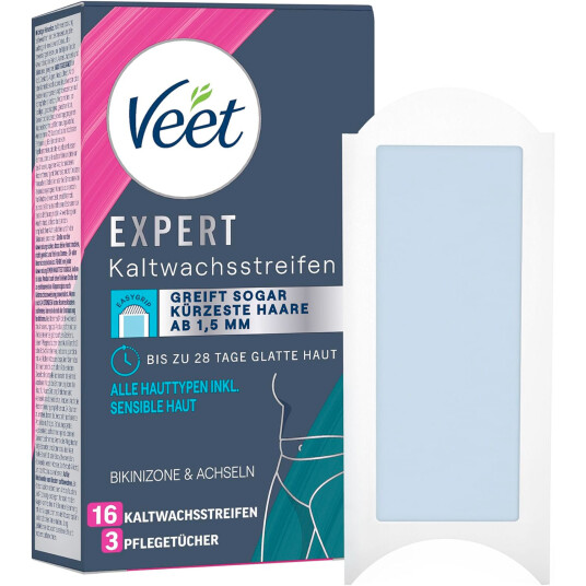 Hårfjerning Veet Expert Bikini & Armpits Kaldvoksstrimler Sensitiv Hud 16 stk. Hårfjerning Veet Expert Bikini & Armpits Kaldvoksstrimler Sensitiv Hud 16 stk.
