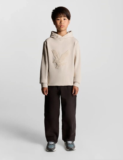 Lyle & Scott Towelling Eagle Pullover Hoodie Beige 110 116