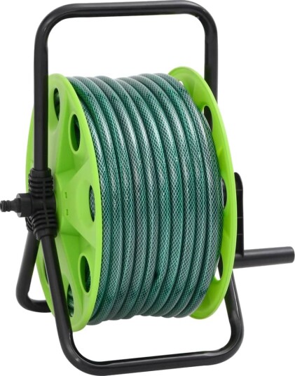  Frittstående slangetrommel grønn med 30 m slange PVC