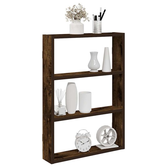  Vegghylle røkt eik 43x9x60 cm konstruert tre 8721158650849