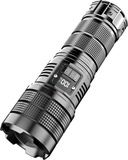 Sunsky Lommelykt Laserlommelykt X9 med digital skjerm og zoom Hvit