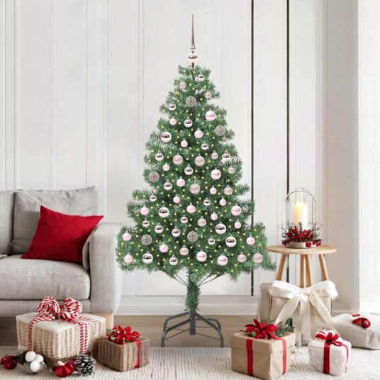  Juletre med 300 LED med stativ grønn 180 cm PVC