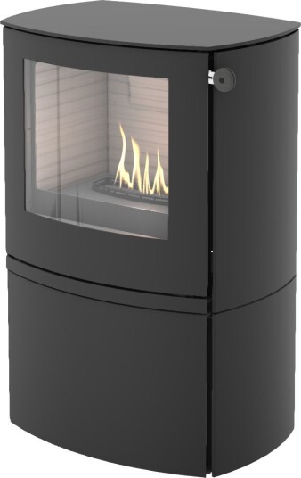 Q-TEE 2 C svart frittstående biopeis uten sideglass og ståldør Q-TEE 2 C svart frittstående biopeis uten sideglass og ståldør