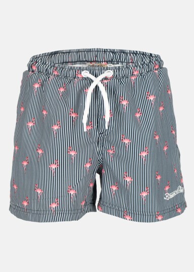 Blount & Pool Beachshorts Jr Navy Stripe Flamingo 170 Badebukser