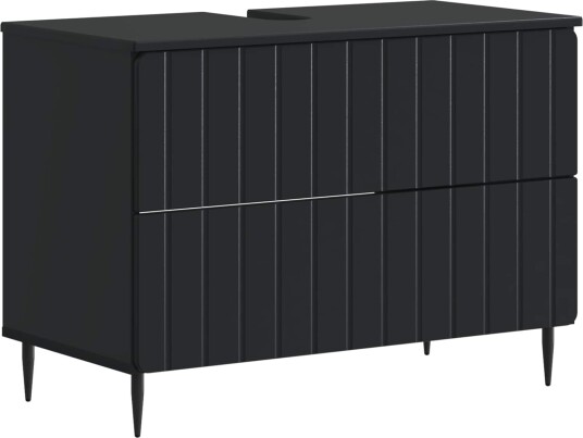 vidaXL Baderomsvaskeskap ZWOLLE Svart 82 x 41 x 58,5 cm Konstruert tre