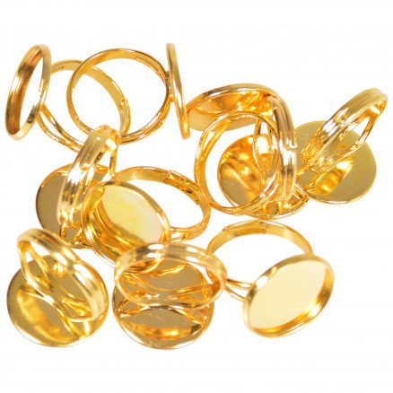 Infinity Hearts Fingerring DIY Jern Gull 16mm 10 stk