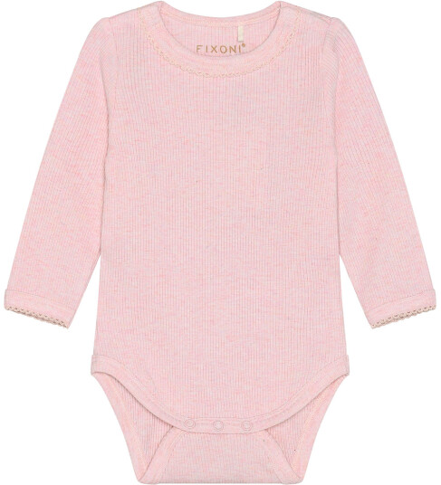 Fixoni Body I/e Rib Bleket Mauve Melert 74 Langermet Body Rosa Fixoni Body I/e Rib Bleket Mauve Melert 74 Langermet Body Rosa