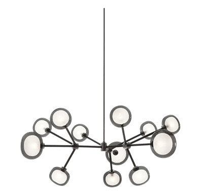 TOOY Nabila 552.12 Taklampe Matt Sort/ Sort Krom with Smoked Glass