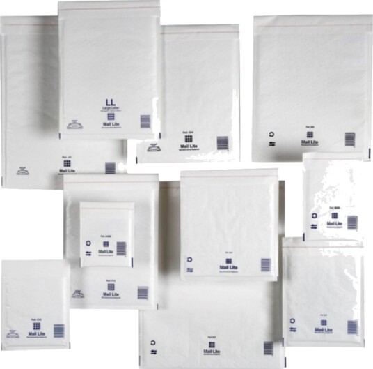 Boblekonvolutt Mail Lite Tuff 180x260 mm hvit, 100 stk. Boblekonvolutt Mail Lite Tuff 180x260 mm hvit, 100 stk.