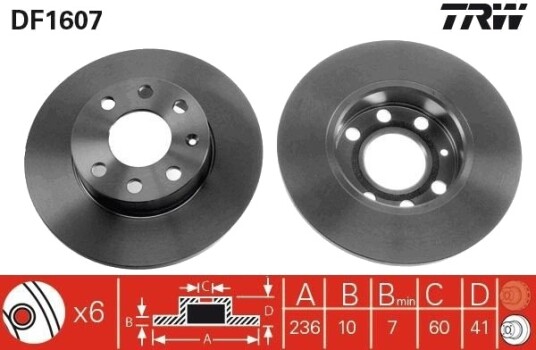 Bremseskive TRW DF1607