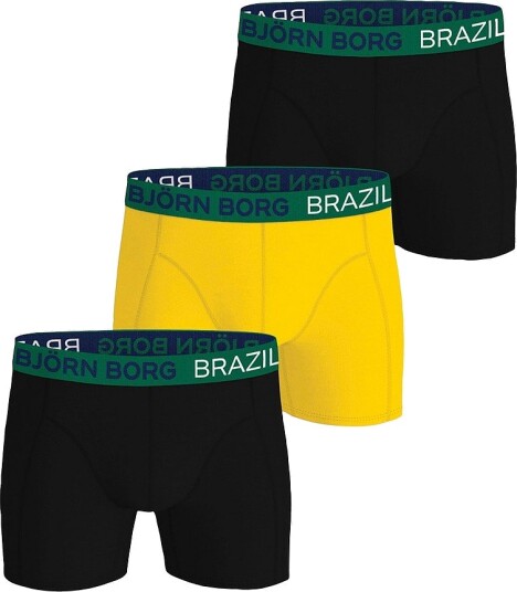 Björn Borg   Boksershorts Cotton Stretch Boxer Brazil 3 pakning   Flerfarget
