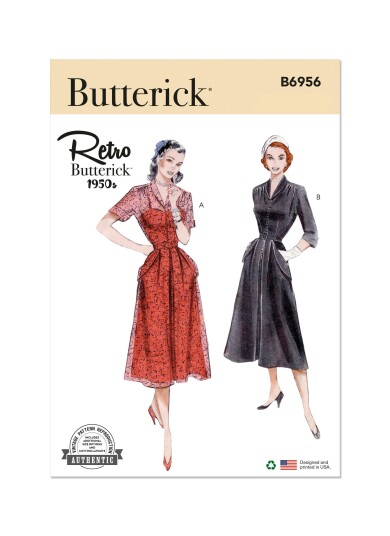 Butterick 6956 -Vintage kjole Y5 (18-20-22-24-26)