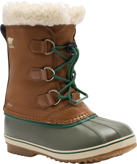 Sorel Little Kids Yoot Pac Nylon Wp Velvet Tan, Stone Green, 28