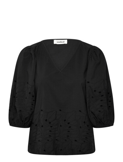 Soaked in Luxury Slmanja Blouse Ss Black M Soaked in Luxury Slmanja Blouse Ss Black M