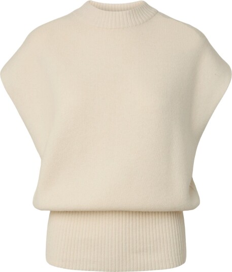 YAS Yasesli Sl Wool Blend Knit Vest   Cream   XL