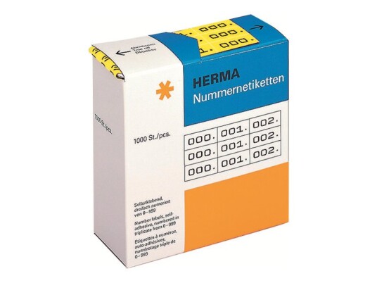 Herma Svart Gul 10 X 22 Mm 3000 EtikettEr 1000 Ark X 3 Dispenserboks Selvklebende Nummeretiketter Herma Svart Gul 10 X 22 Mm 3000 EtikettEr 1000 Ark X 3 Dispenserboks Selvklebende Nummeretiketter