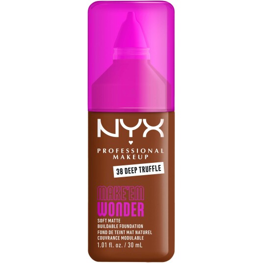 NYX Make Em Wonder Foundation 38 Deep Truffle - Matt og Lett Formulering